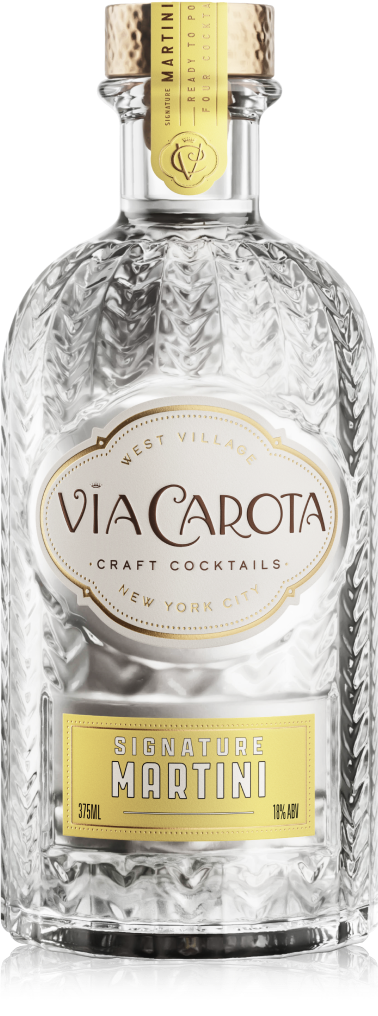 Signature Martini from Via Carota Craft Cocktails in a 375 ml bottle, 18% ABV